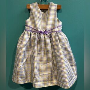 Cherokee Purple and Yellow Plaid Kids Dress Spring